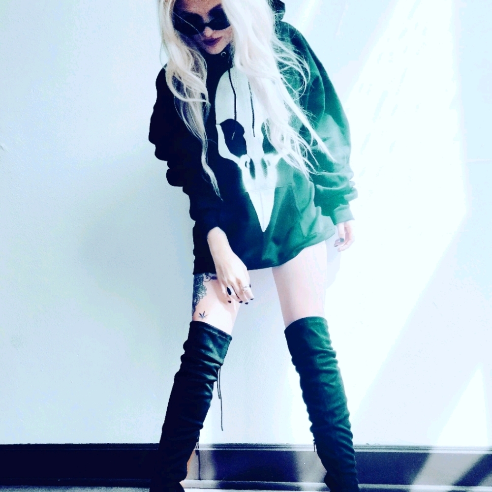 Custom painted Raven Rose sweatshirts